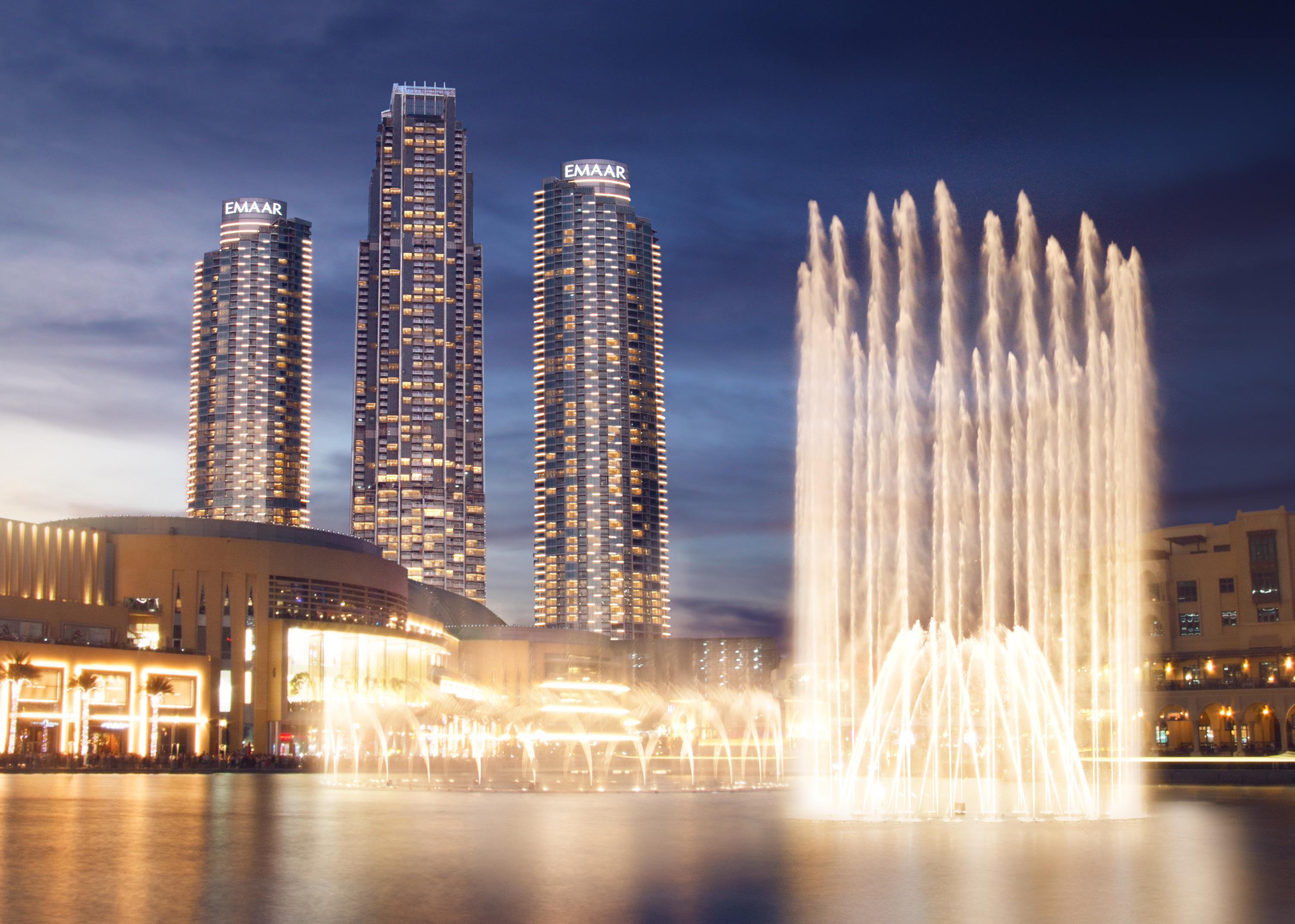 Address Dubai Mall Otel Dış mekan fotoğraf Fountain at the complex