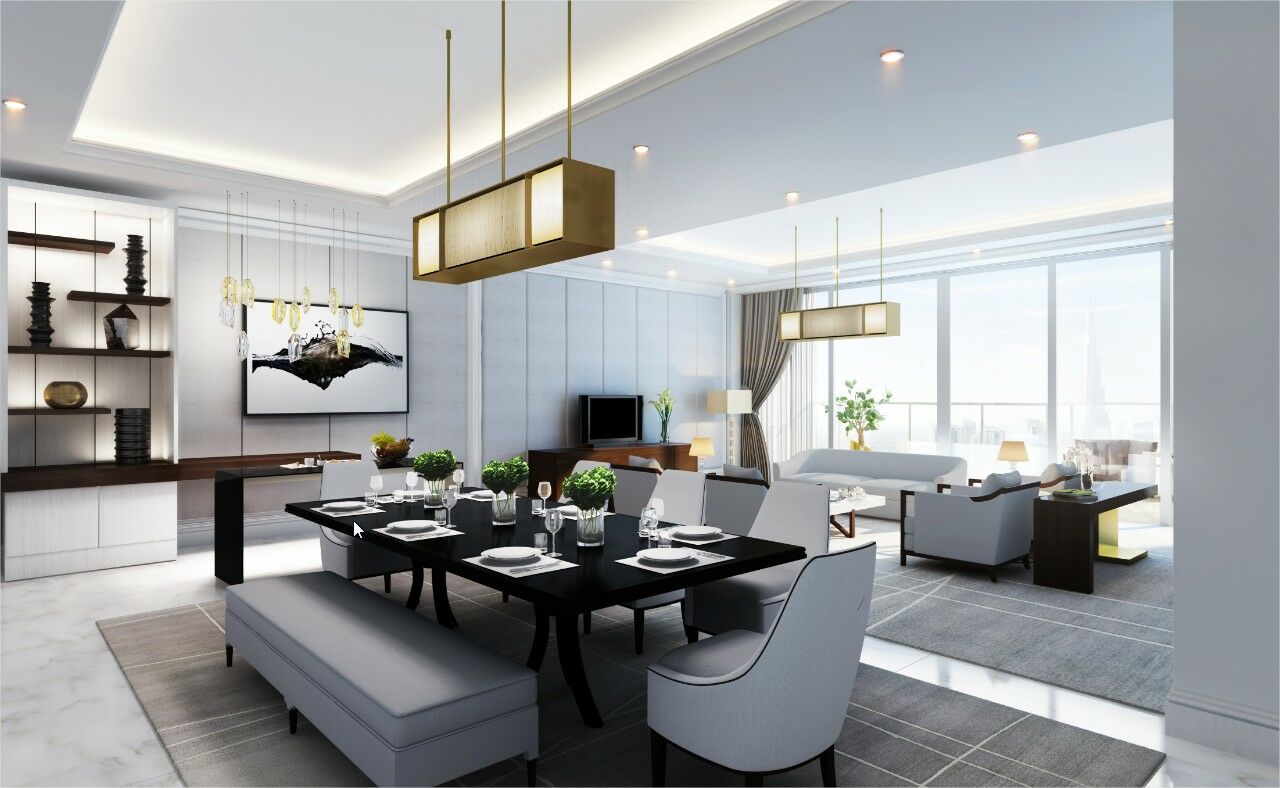 Address Dubai Mall Otel Dış mekan fotoğraf 3D interior rendering